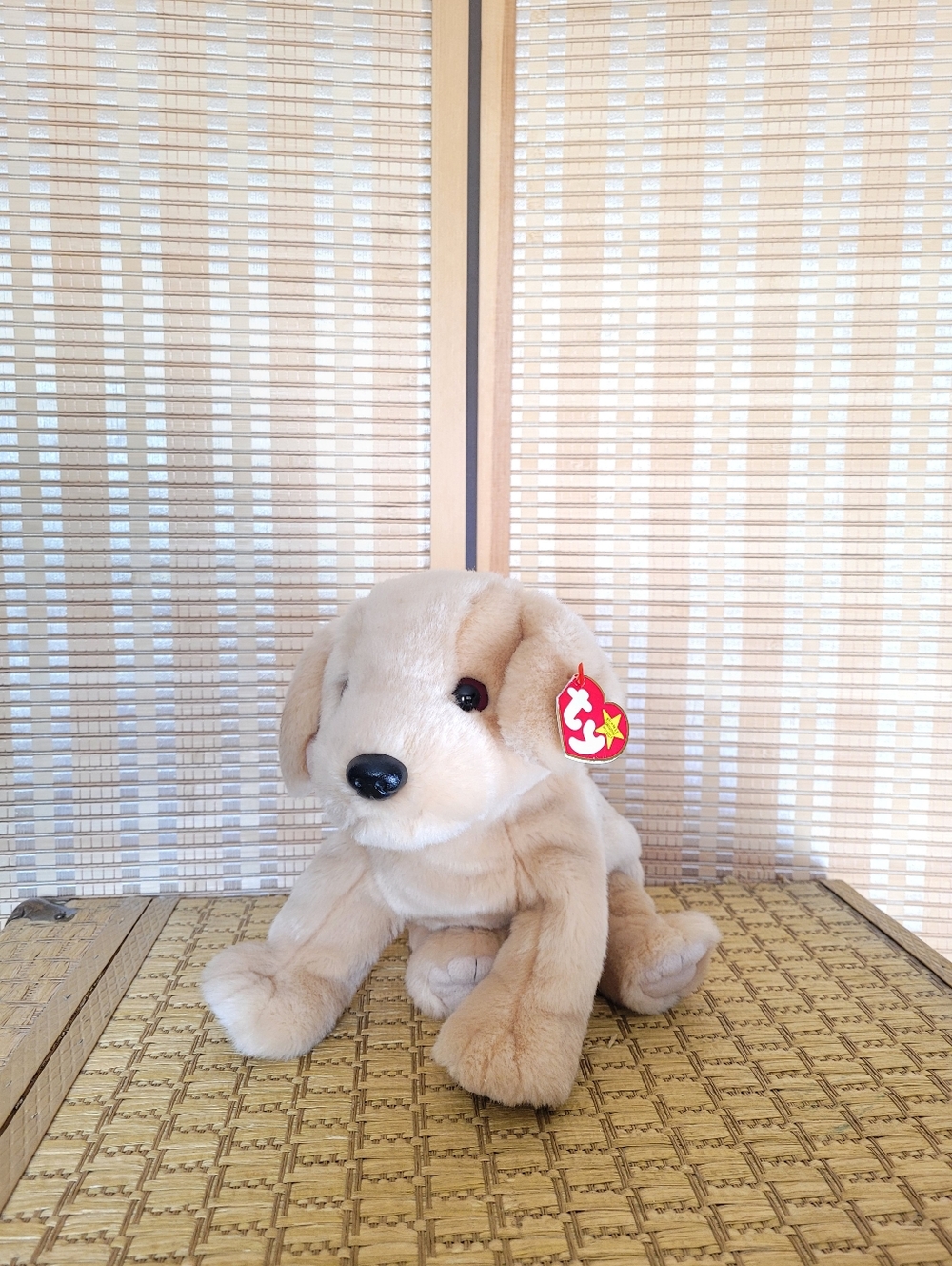 Ty Plush Puppy Dog Toy - Light Tan and Cream
